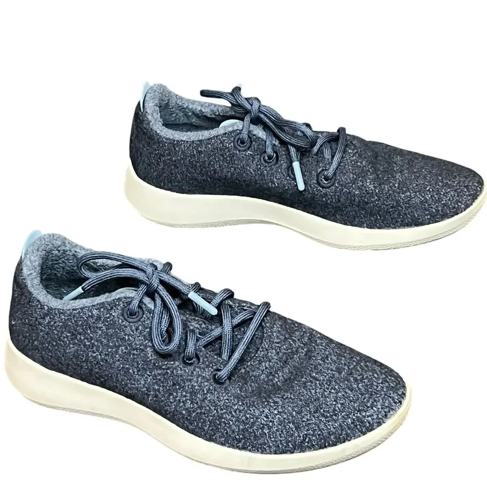 Allbirds Sneakers Mens 10 Blue Wool Runner Mizzle Water Repellent Athletic Shoes